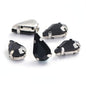50pcs 8*13mm Thin Drop Sew on Rhinestone with Silver Claw Crystal for DIY Handmade Accessories