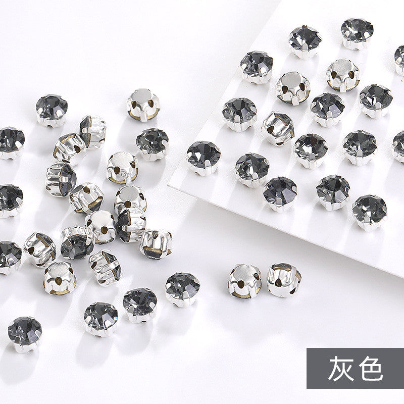 1440 pcs/bag 4mm/5mm solid single-claw rhinestone perforated hand-sewn drill thickened bottom support, luggage, clothing accessories, accessories, four-corner single-claw hand-sewn drill