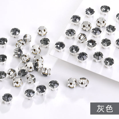 1440 pcs/bag 4mm/5mm solid single-claw rhinestone perforated hand-sewn drill thickened bottom support, luggage, clothing accessories, accessories, four-corner single-claw hand-sewn drill