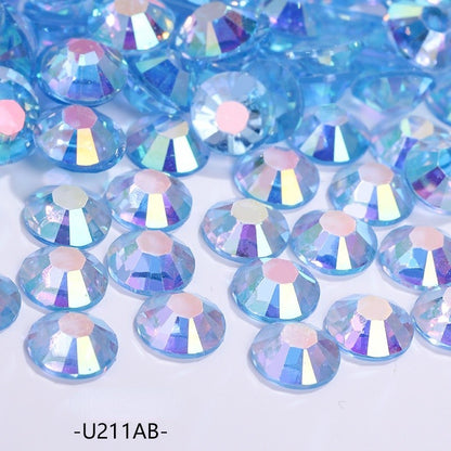 4/5/6 mm flat bottom crystal resin diamond AB color transparent U series acrylic nail drill large package 5,000 pcs