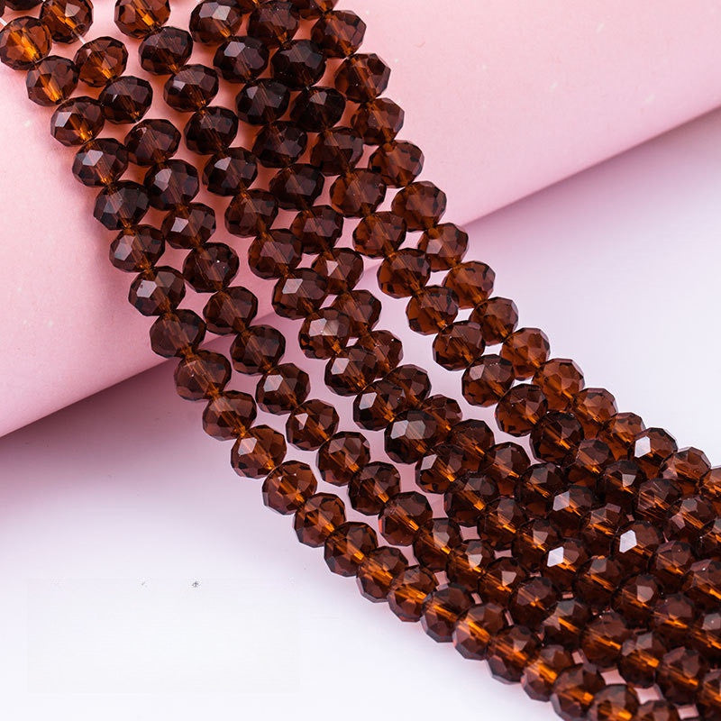 6/8mm Flat Crystal Glass Beads DIY Hand String Necklace Accessories