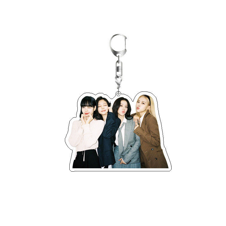Korean Girl Group BP Keychain Double-sided Sandwich Acrylic Schoolbag Pendant