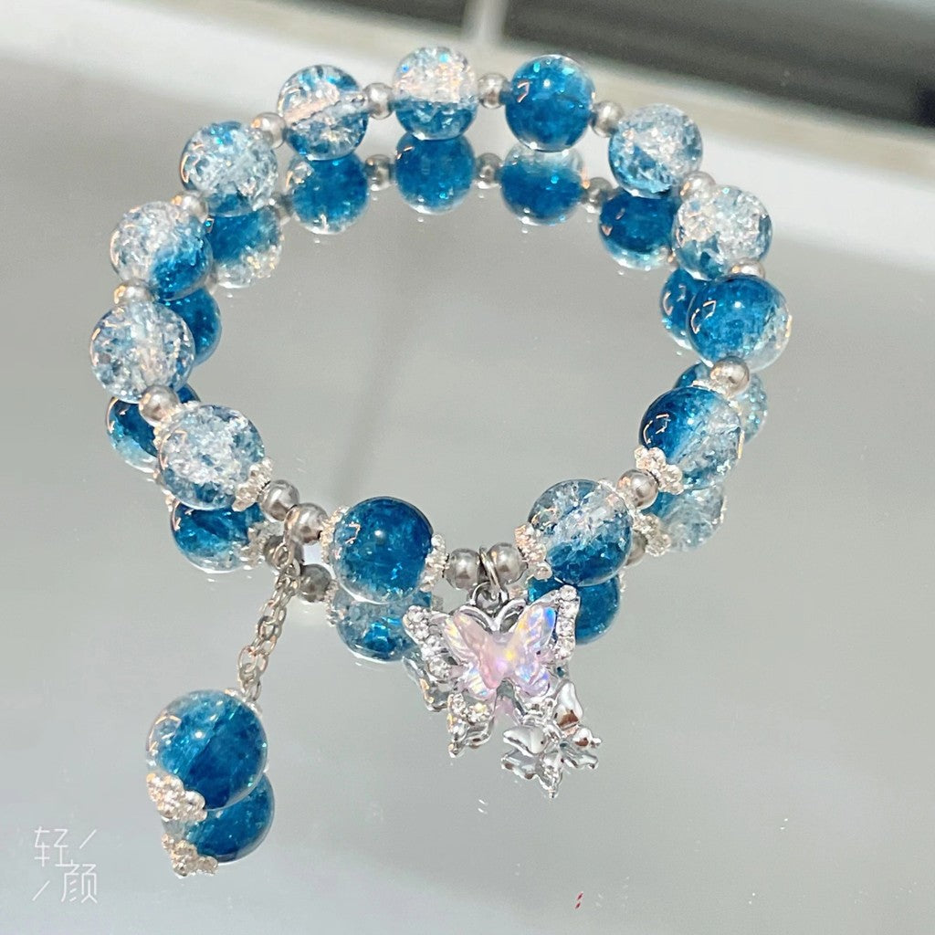 Blue Galaxy Burst Flash Bracelet Students String Blue Sky Stars Universe Send Sister Gifts