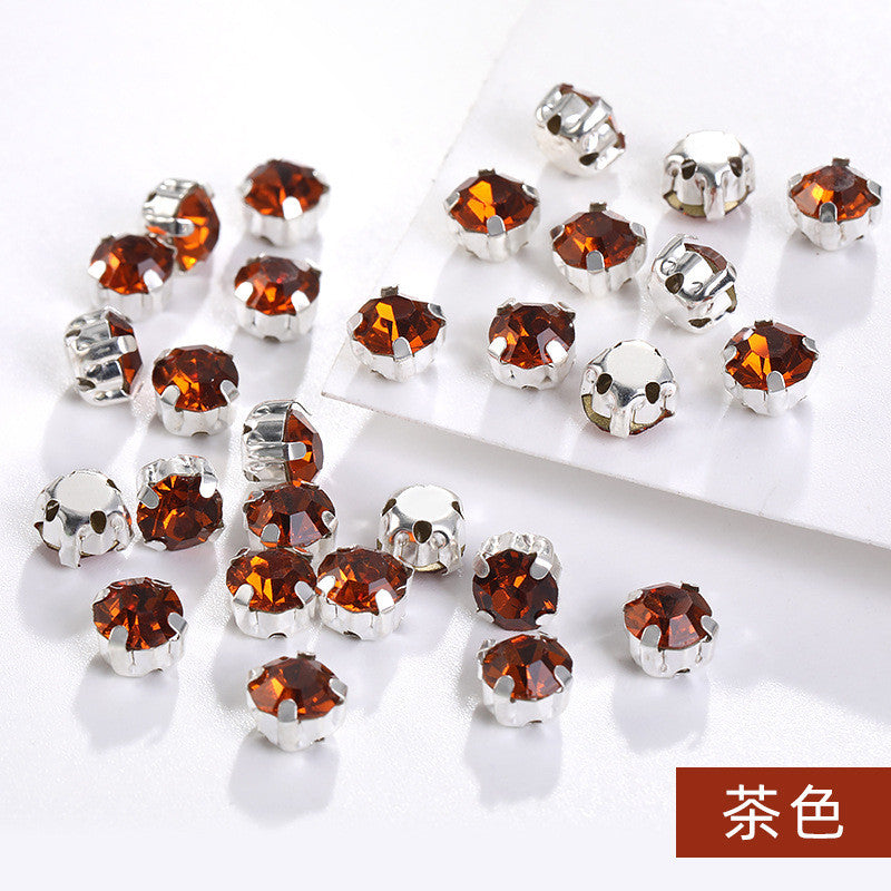 1440 pcs/bag 4mm/5mm solid single-claw rhinestone perforated hand-sewn drill thickened bottom support, luggage, clothing accessories, accessories, four-corner single-claw hand-sewn drill