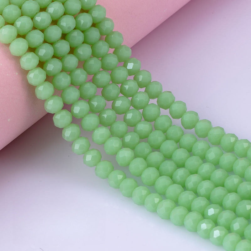 6/8mm Flat Crystal Glass Beads DIY Hand String Necklace Accessories