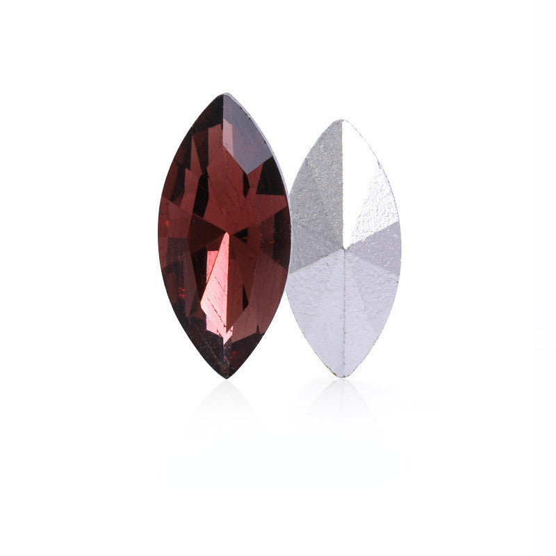 7*15/9*18mm 50pcs Navette Crystal Shiny Glass Rhinestone for Garment Shoes Bag Decoration