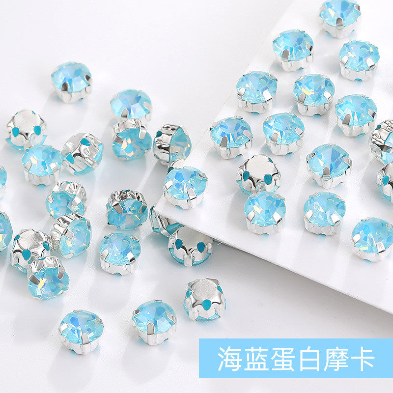1440 pcs/bag 4mm/5mm solid single-claw rhinestone perforated hand-sewn drill thickened bottom support, luggage, clothing accessories, accessories, four-corner single-claw hand-sewn drill