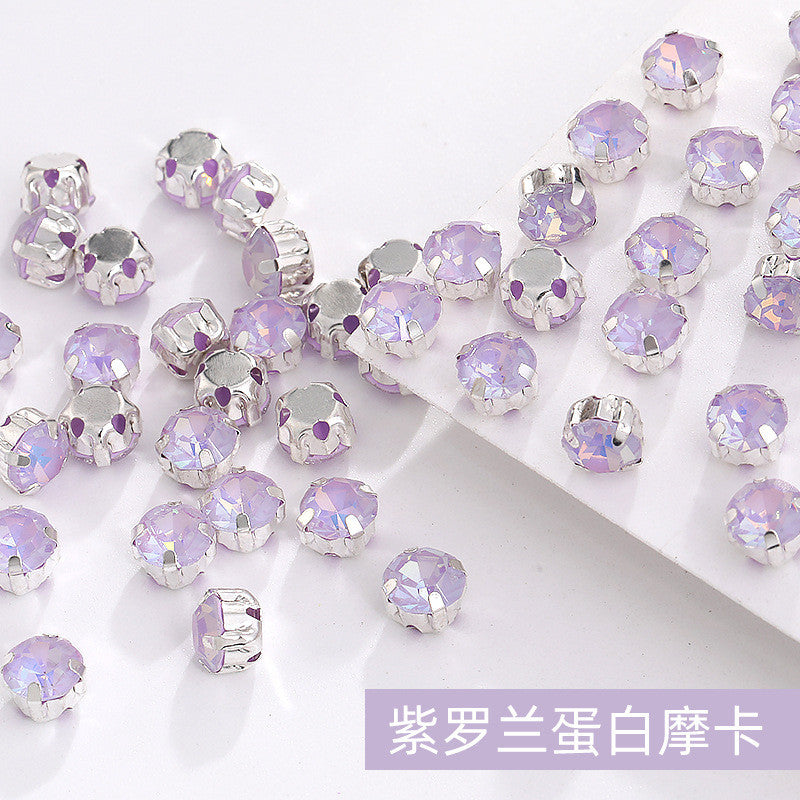 1440 pcs/bag 4mm/5mm solid single-claw rhinestone perforated hand-sewn drill thickened bottom support, luggage, clothing accessories, accessories, four-corner single-claw hand-sewn drill