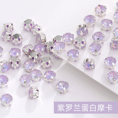 1440 pcs/bag 4mm/5mm solid single-claw rhinestone perforated hand-sewn drill thickened bottom support, luggage, clothing accessories, accessories, four-corner single-claw hand-sewn drill