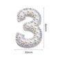 Numbers From 0 To 9  ABS Pearl Crystal Diamond Non-woven Fabric DIY Clothing Accessories