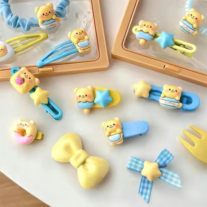 Girl Sweet Series Cute Bear Hair Clip Bangs Clip Scrunchie Student Gift