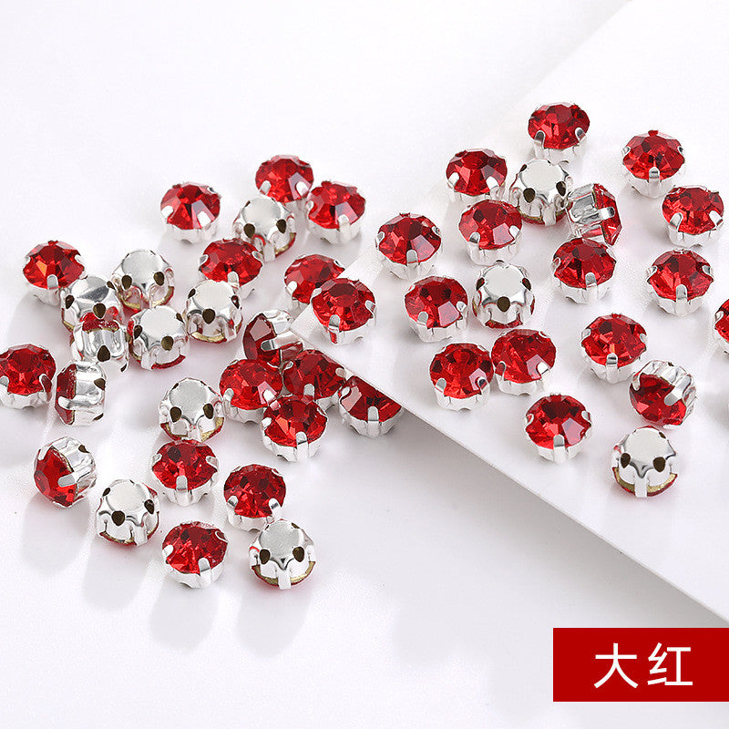 1440 pcs/bag 4mm/5mm solid single-claw rhinestone perforated hand-sewn drill thickened bottom support, luggage, clothing accessories, accessories, four-corner single-claw hand-sewn drill