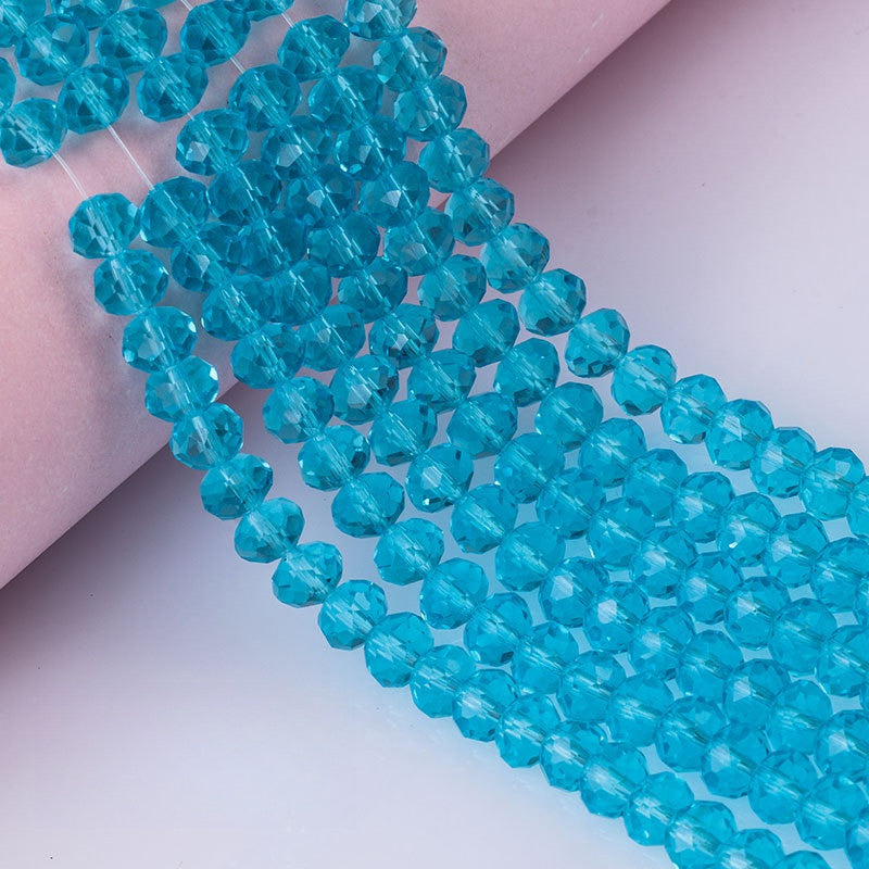 6/8mm Flat Crystal Glass Beads DIY Hand String Necklace Accessories