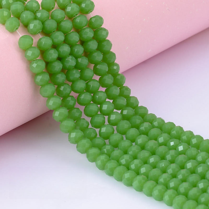 6/8mm Flat Crystal Glass Beads DIY Hand String Necklace Accessories