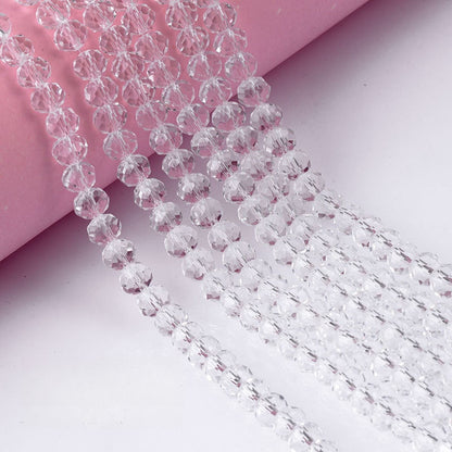 6/8mm Flat Crystal Glass Beads DIY Hand String Necklace Accessories