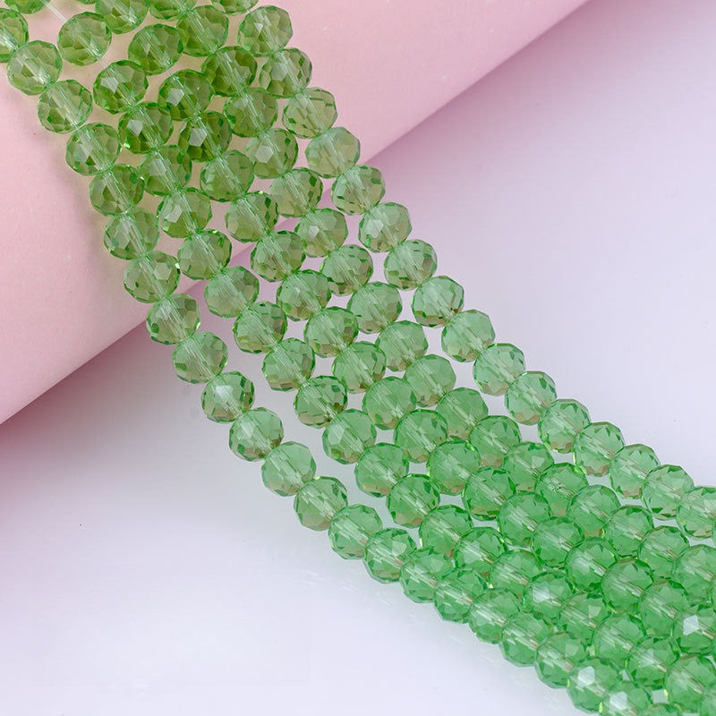 6/8mm Flat Crystal Glass Beads DIY Hand String Necklace Accessories