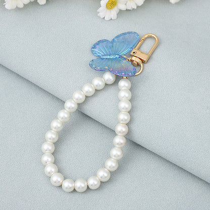 Korean-style INS-inspired ABS Pearl Butterfly Series Keychains Colorful Perfect for Hanging on Bags