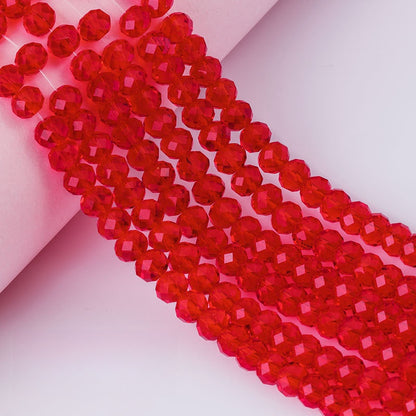 6/8mm Flat Crystal Glass Beads DIY Hand String Necklace Accessories