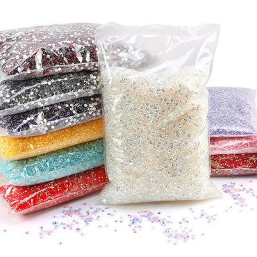 10000 pcs/bag, flat-bottomed nail diamond, resin rhinestone crystal jelly bottom AB color large size packaging 2/3mm