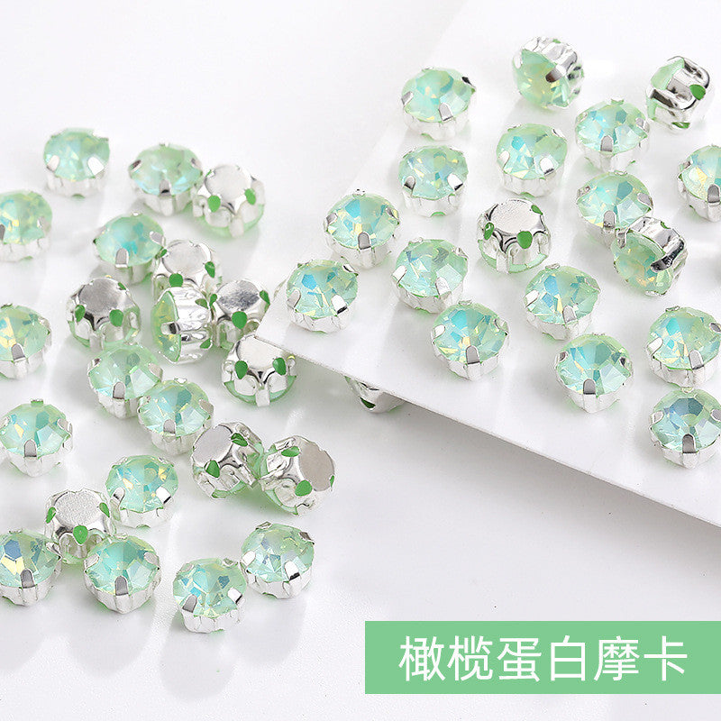 1440 pcs/bag 4mm/5mm solid single-claw rhinestone perforated hand-sewn drill thickened bottom support, luggage, clothing accessories, accessories, four-corner single-claw hand-sewn drill