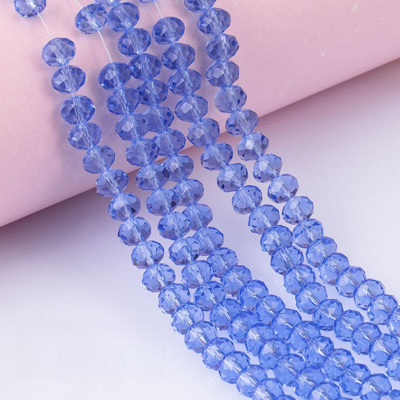 6/8mm Flat Crystal Glass Beads DIY Hand String Necklace Accessories