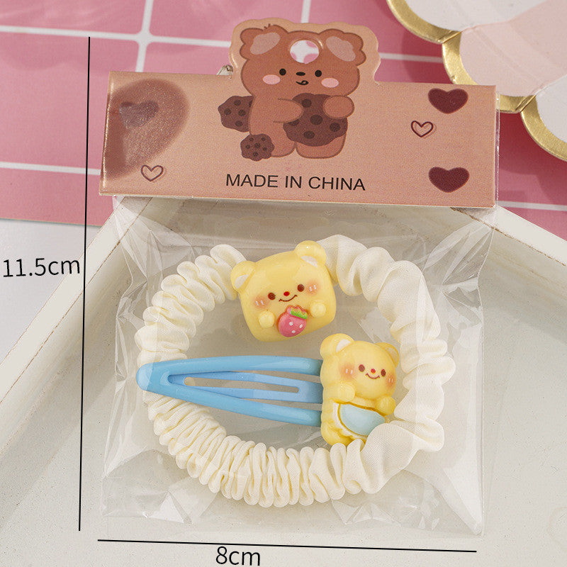 Girl Sweet Series Cute Bear Hair Clip Bangs Clip Scrunchie Student Gift