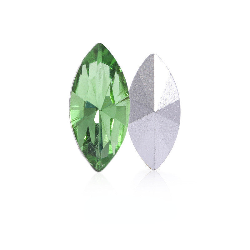 7*15/9*18mm 50pcs Navette Crystal Shiny Glass Rhinestone for Garment Shoes Bag Decoration