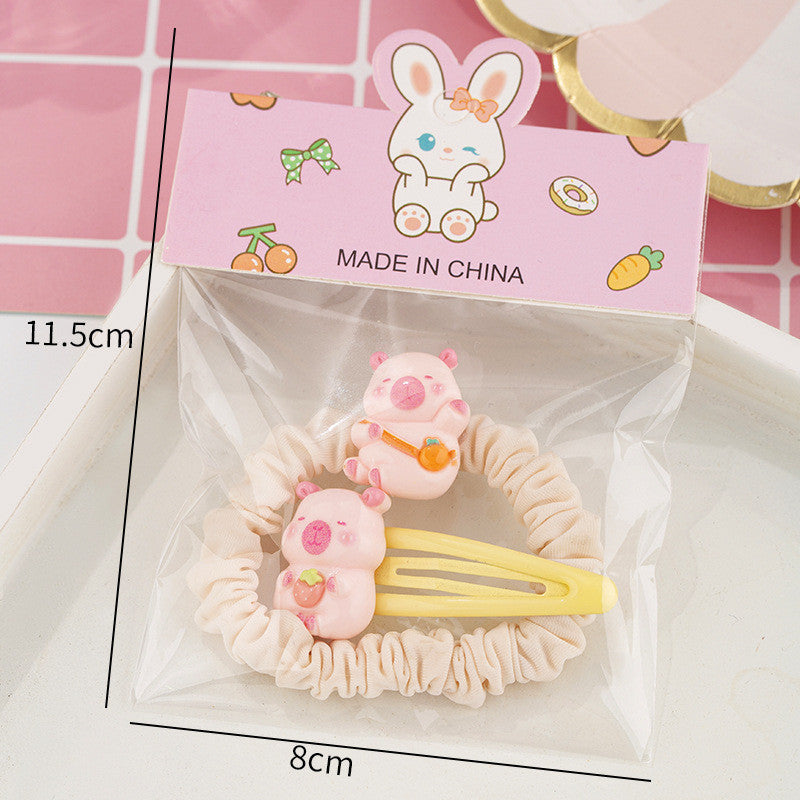 Girl Sweet Series Cute Bear Hair Clip Bangs Clip Scrunchie Student Gift