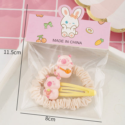 Girl Sweet Series Cute Bear Hair Clip Bangs Clip Scrunchie Student Gift