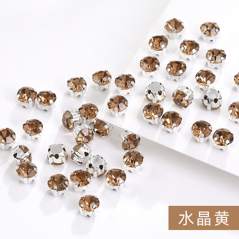 1440 pcs/bag 4mm/5mm solid single-claw rhinestone perforated hand-sewn drill thickened bottom support, luggage, clothing accessories, accessories, four-corner single-claw hand-sewn drill