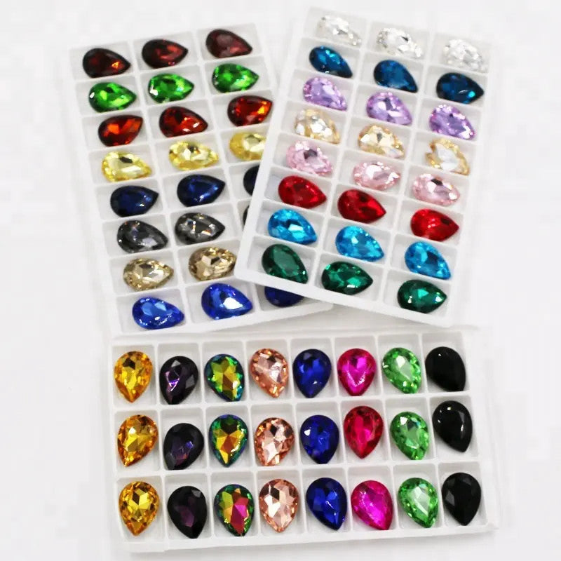 6*8/7*10mm 50pcs Mini Drop Shape  Shiny Diamond Nail Art Rhinestone for DIY