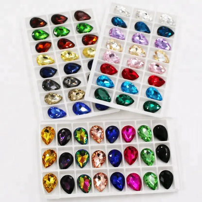 6*8/7*10mm 50pcs Mini Drop Shape  Shiny Diamond Nail Art Rhinestone for DIY