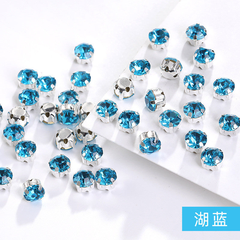 1440 pcs/bag 4mm/5mm solid single-claw rhinestone perforated hand-sewn drill thickened bottom support, luggage, clothing accessories, accessories, four-corner single-claw hand-sewn drill
