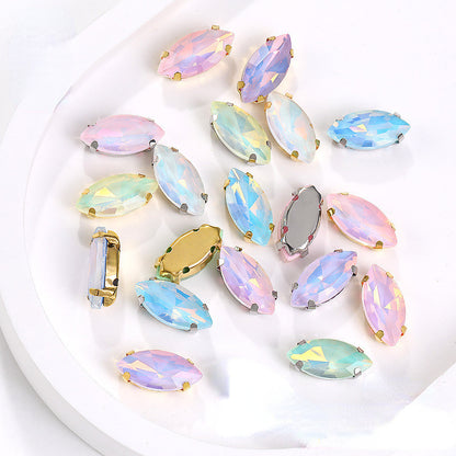 8*10/7*15mm Navette Shiny Crystal Sew on Rhinestone for Clothing Accessories
