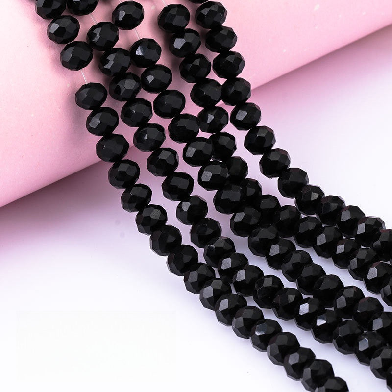 6/8mm Flat Crystal Glass Beads DIY Hand String Necklace Accessories