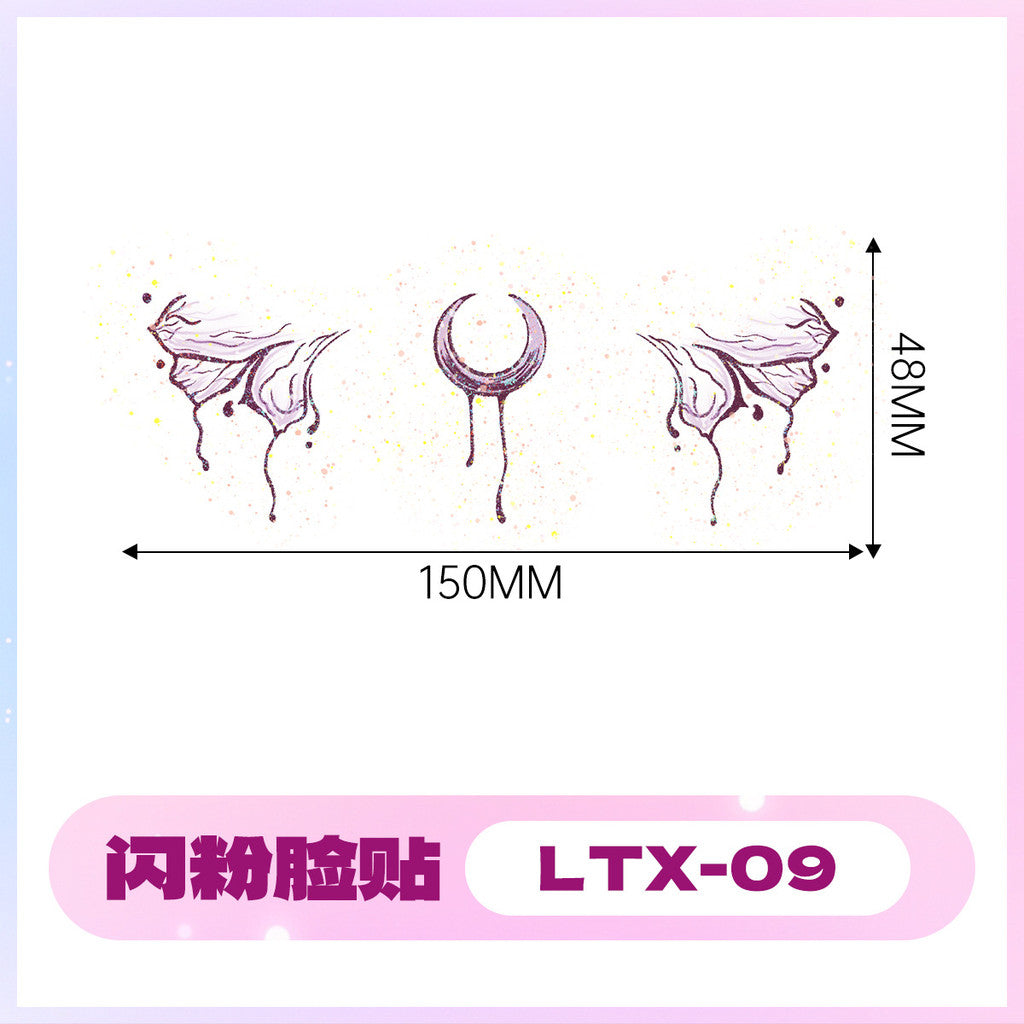 2025 New Glitter Makeup Stickers Music Festival Concert Party Party Disposable Face Stickers