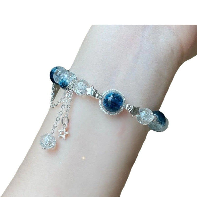 Blue Galaxy Burst Flash Bracelet Students String Blue Sky Stars Universe Send Sister Gifts