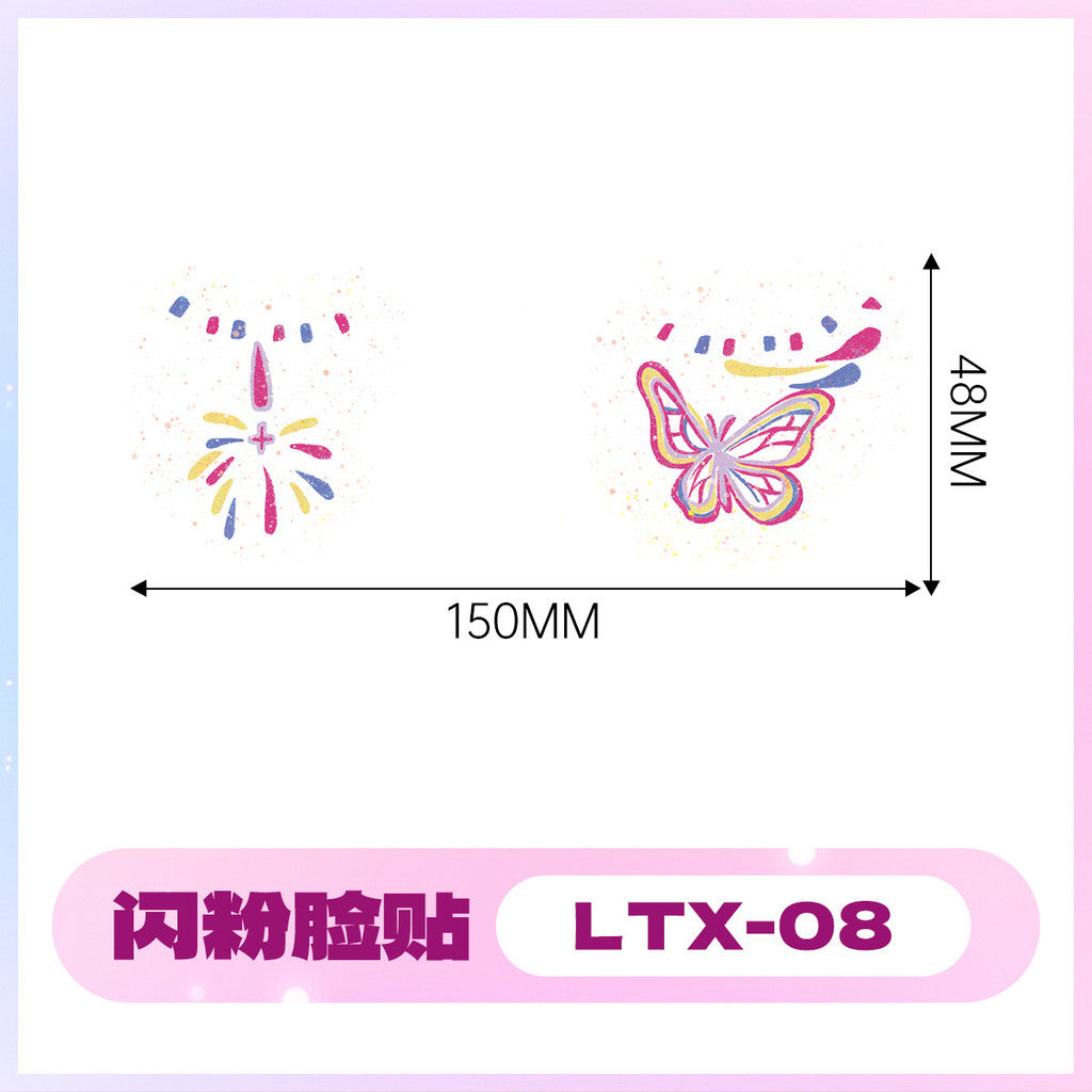 2025 New Glitter Makeup Stickers Music Festival Concert Party Party Disposable Face Stickers