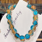 Cracked Starry Sky Bracelet with Glass Beads Two-color Crystal Bracelet