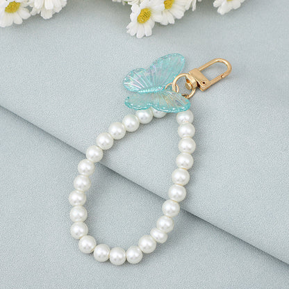 Korean-style INS-inspired ABS Pearl Butterfly Series Keychains Colorful Perfect for Hanging on Bags