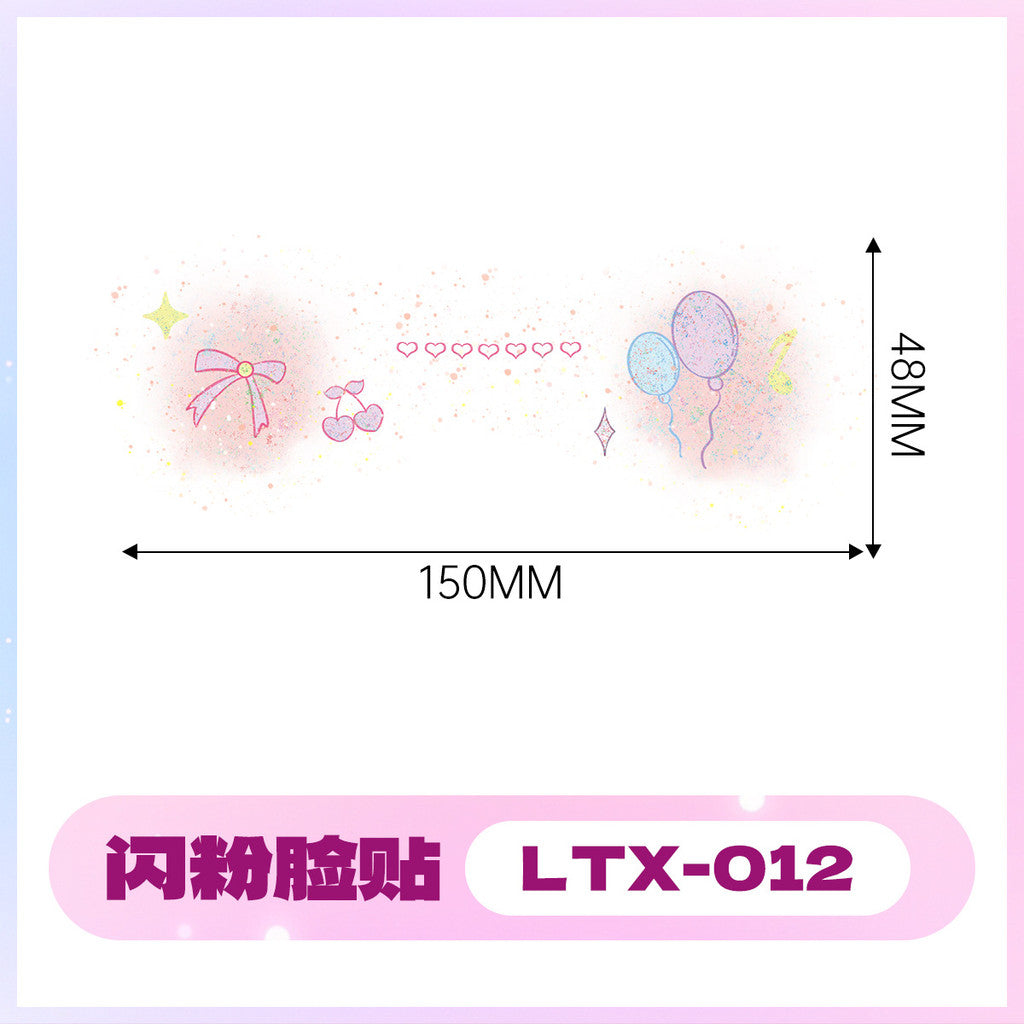 2025 New Glitter Makeup Stickers Music Festival Concert Party Party Disposable Face Stickers