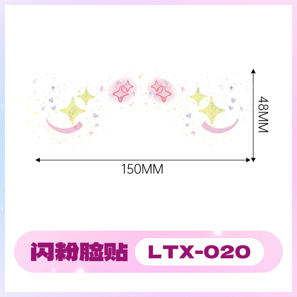 2025 New Glitter Makeup Stickers Music Festival Concert Party Party Disposable Face Stickers