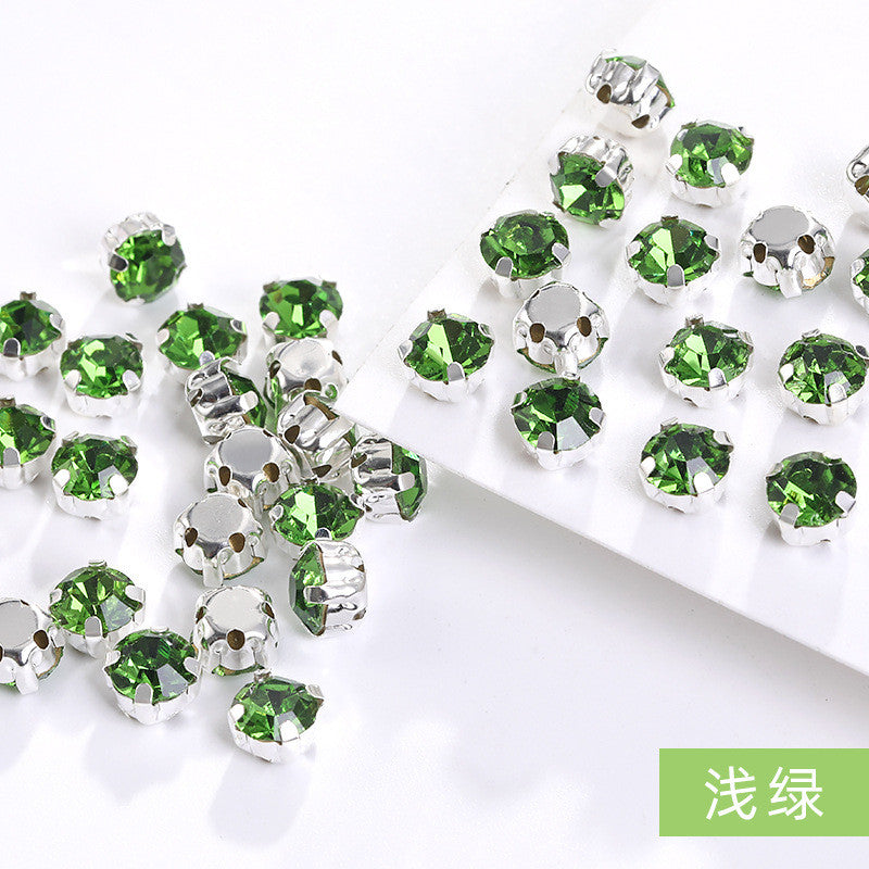 1440 pcs/bag 4mm/5mm solid single-claw rhinestone perforated hand-sewn drill thickened bottom support, luggage, clothing accessories, accessories, four-corner single-claw hand-sewn drill