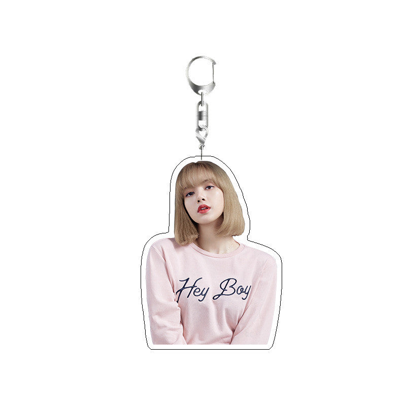 Korean Girl Group BP Keychain Double-sided Sandwich Acrylic Schoolbag Pendant