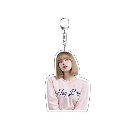 Korean Girl Group BP Keychain Double-sided Sandwich Acrylic Schoolbag Pendant