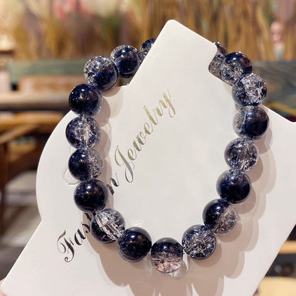 Cracked Starry Sky Bracelet with Glass Beads Two-color Crystal Bracelet