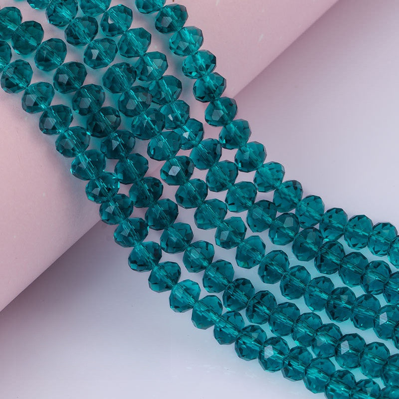 6/8mm Flat Crystal Glass Beads DIY Hand String Necklace Accessories