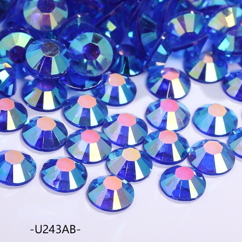 4/5/6 mm flat bottom crystal resin diamond AB color transparent U series acrylic nail drill large package 5,000 pcs