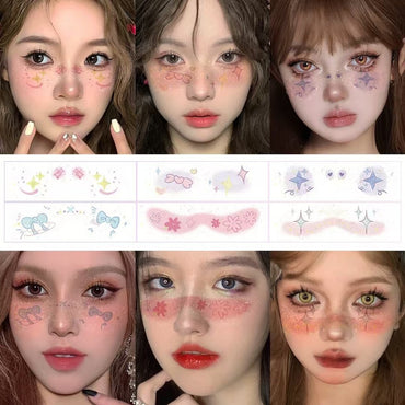 2025 New Glitter Makeup Stickers Music Festival Concert Party Party Disposable Face Stickers