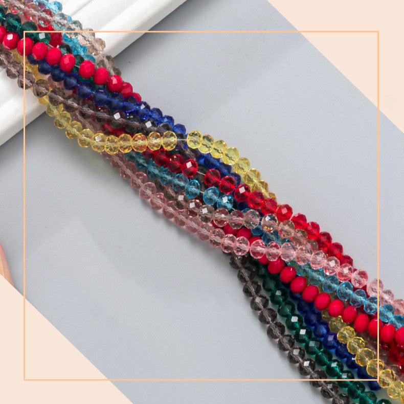 6/8mm Flat Crystal Glass Beads DIY Hand String Necklace Accessories